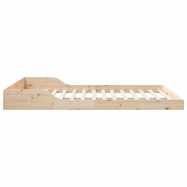 vidaXL Sängram Brun 140 x 210 cm Massiv furu