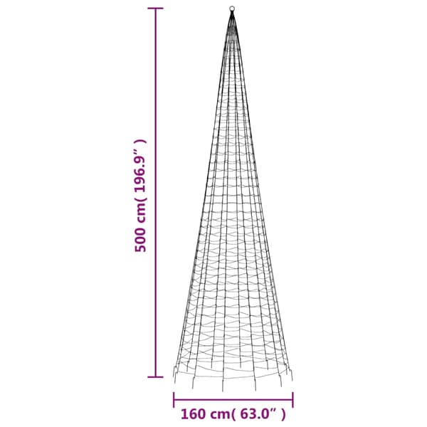 vidaXL LED julgran 1534 LEDs varmvit 500 cm