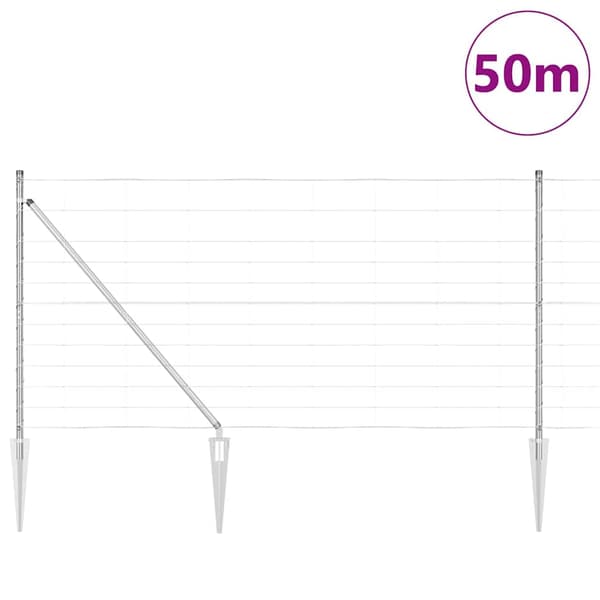 vidaXL Stängselstolpe Galvaniserad 50 x 1,2 m Stål