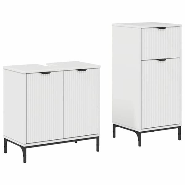 vidaXL Badrumsmöbelset 2 st Högglans vit 39,5 x 36 x 88 cm