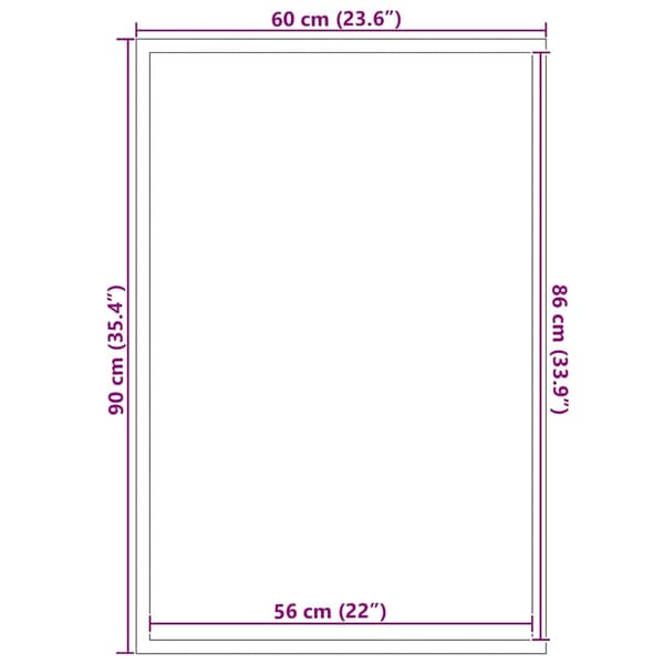 vidaXL Dørmatte Sort 60x90 cm