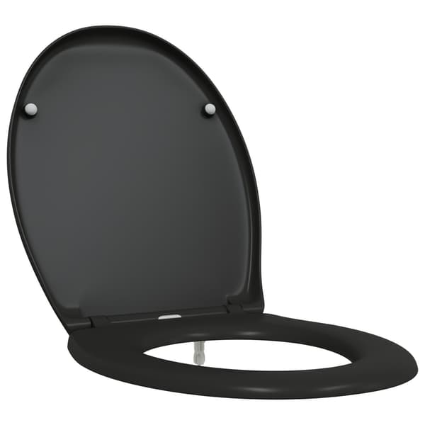 vidaXL Svart Plast Standard Toalettsits Oval Modern