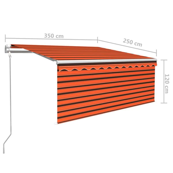 vidaXL Automatisk markis vindsensor rullgardin LED 3,5x2,5m