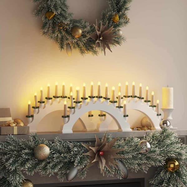 vidaXL Julelys Bue med 10 LED Lys 3 pcs Hvit 47 x 5 x 29 cm