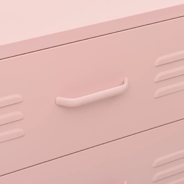vidaXL Kommode rosa 80x35x101,5 cm stål