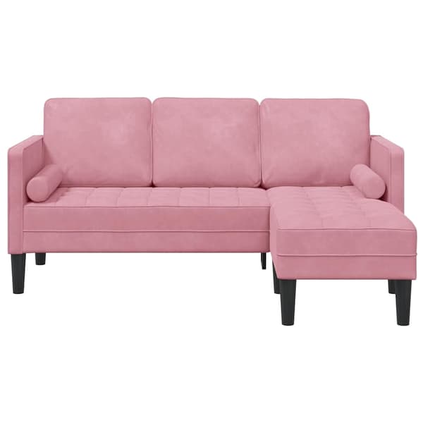 vidaXL Soffset med kudde Rosa Polyester