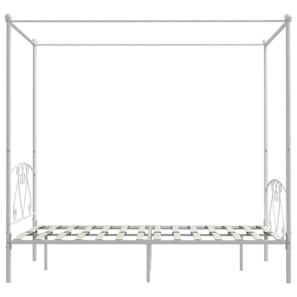 vidaXL Himmelsäng vit metall 160x200 cm