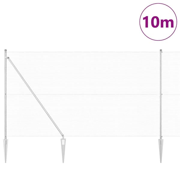 vidaXL Gjerde med innlegg. sølv 1.6 x 10 m Stål