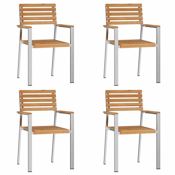 vidaXL Trädgårdsmöbelset 5 pcs Brun Massivt teakträ
