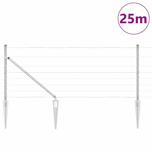 vidaXL Stängselstolpe Galvaniserad 25 x 0,8 m Stål