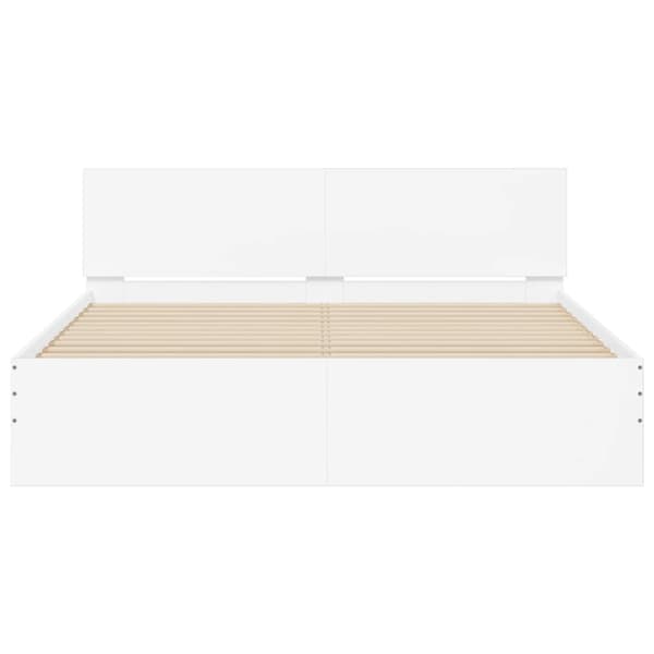 vidaXL Sengeramme med hodegavl hvit 140x190 cm