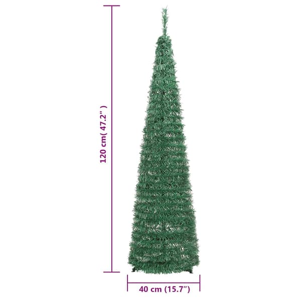 vidaXL Plastgran pop-up 50 LED grön 120 cm