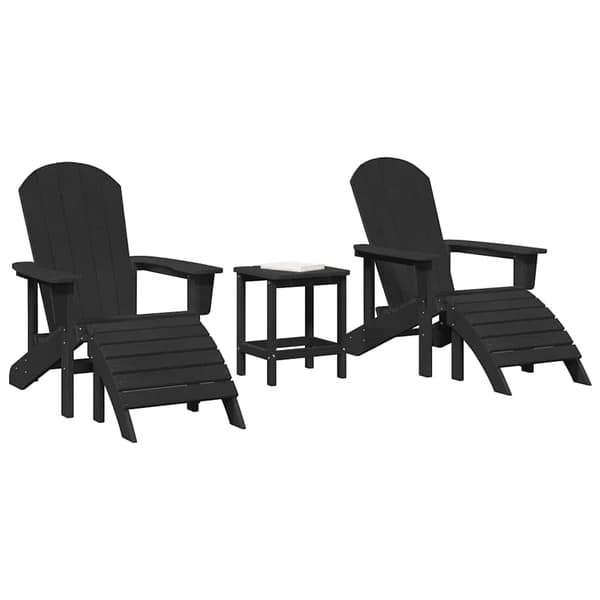 vidaXL Trädgård Stol 3 pcs Svart polyeten