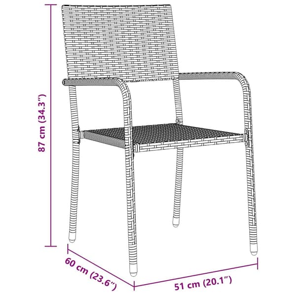 vidaXL Hage Spisegruppe 5 pcs Grå Poly rattan