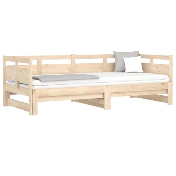 vidaXL Bäddsoffa massiv furu 2x(80x200) cm