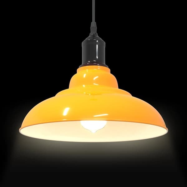 vidaXL Pendellampe høydejusterbar E27 glans gul Ø 31 cm metall