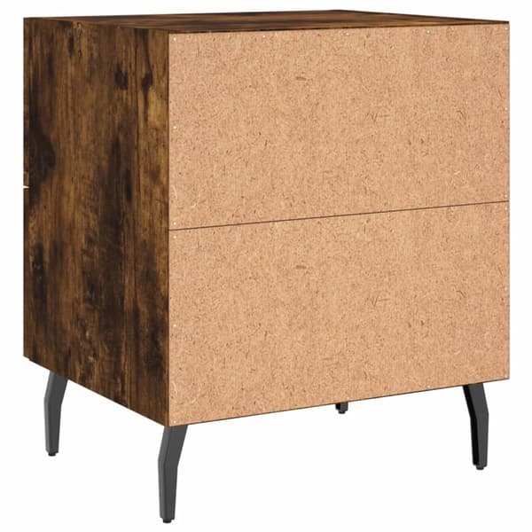vidaXL Nattbord røkt eik 40x35x47,5 cm konstruert tre