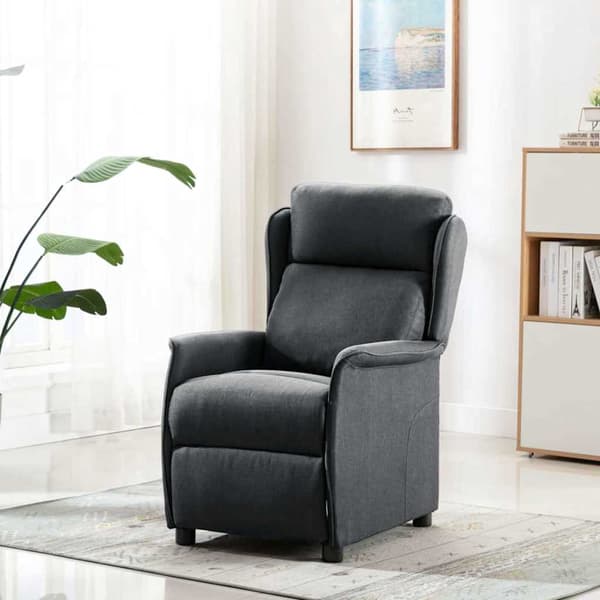 vidaXL Reclinerfåtölj Mörkgrå 66.5 x 94 x 101.5 cm Polyester