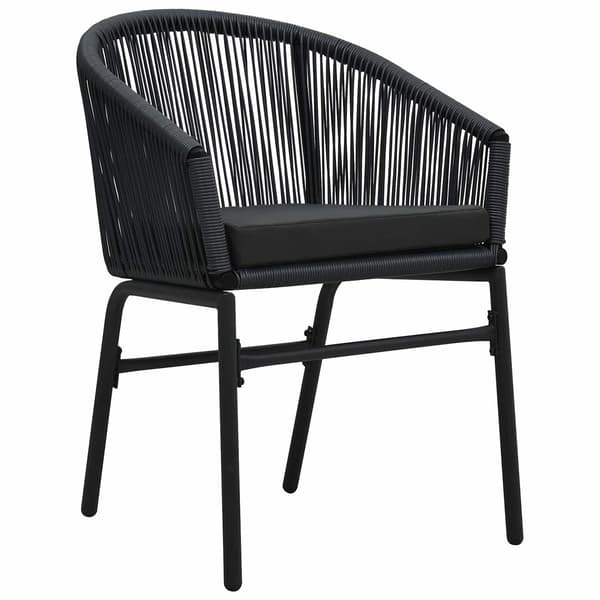 vidaXL Trädgårdsmöbelset 9 pcs Svart konstrotting