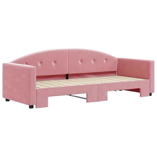 vidaXL Dagbädd utdragbar rosa 80x200 cm sammet