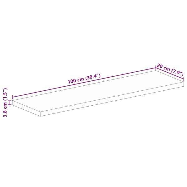 vidaXL Bordsskiva 100x20x3,8 cm rektangulär massivt mango-trä