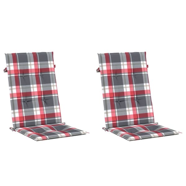 vidaXL Stolsdynor 2 st rödrutig 120x50x3 cm tyg