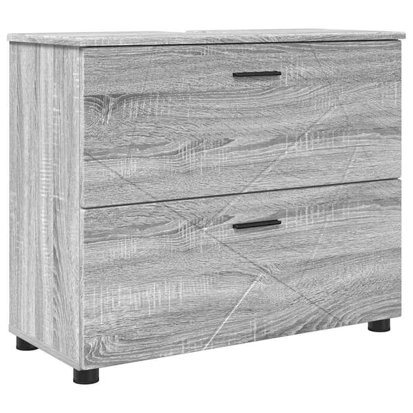 vidaXL Baderomsinnredningssett 2 pcs Grå sonoma 76.5 x 35 x 64 cm