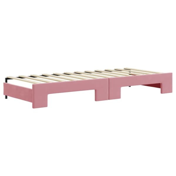 vidaXL Dagbädd utdragbar rosa 80x200 cm sammet