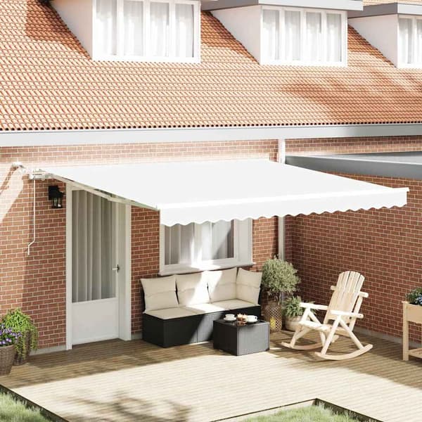vidaXL Innvendbar Markise Hvit 400 × 350 cm Polyester og Metall