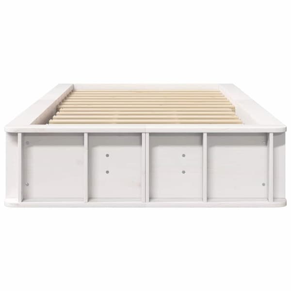 vidaXL Sängram Vit 90 x 190 cm Massiv furu