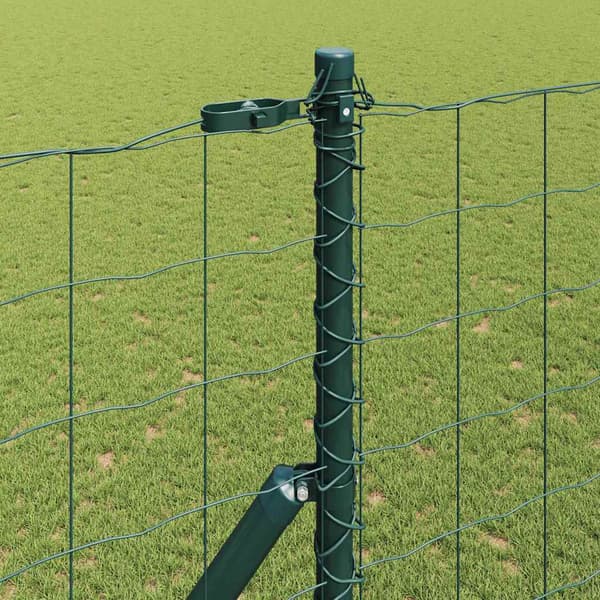 vidaXL Gjerde med stolpe grønn 1,5 x 10 m Stål