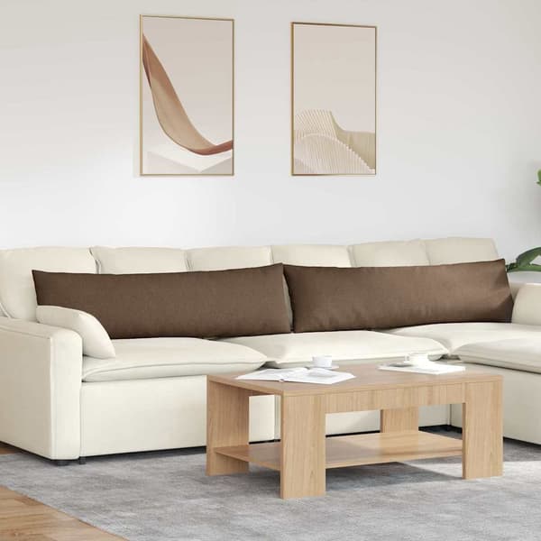 vidaXL Soffkuddar 2 st Brun 145 x 40 cm tyg