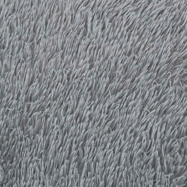 vidaXL Flossteppe med lang luv NAVARRA sølvgrå 200x200 cm polyester
