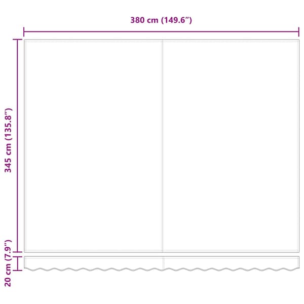 vidaXL Utfällbar markis Beige 400 × 350 cm Polyester och Stål