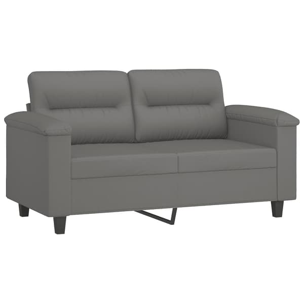 vidaXL 2-sitssoffa med prydnadskuddar mörkgrå 120 cm mikrofibertyg