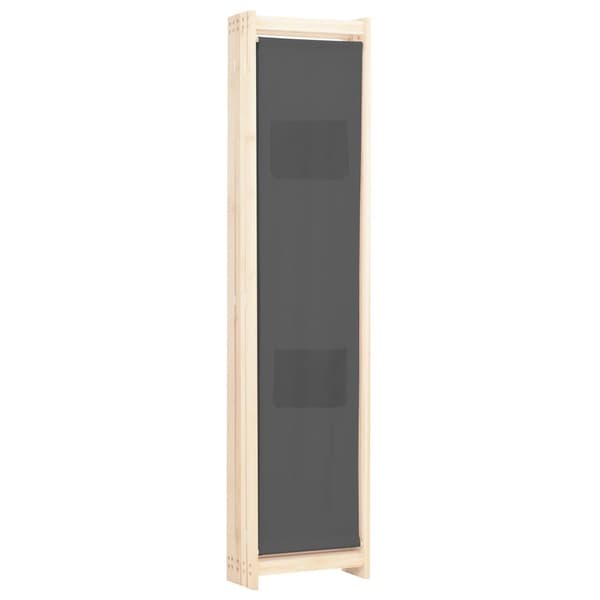 vidaXL Romdeler 5 paneler grå 200x170x4 cm stoff