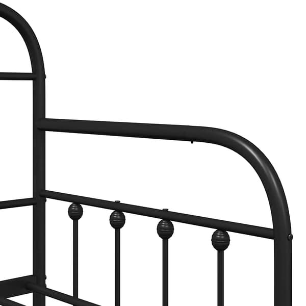 vidaXL Dagbäddram Svart 75 x 190 cm Pulverlackerat stål