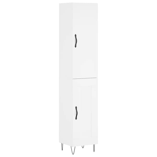vidaXL Highboard hvit 34,5x34x180 cm konstruert tre