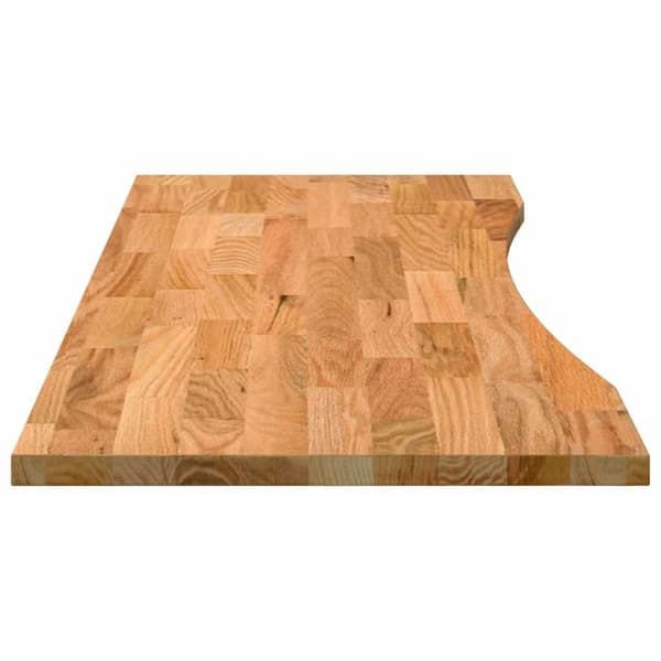 vidaXL Bordplate lysebrun 140x50x2,5 cm rektangulær heltre eik