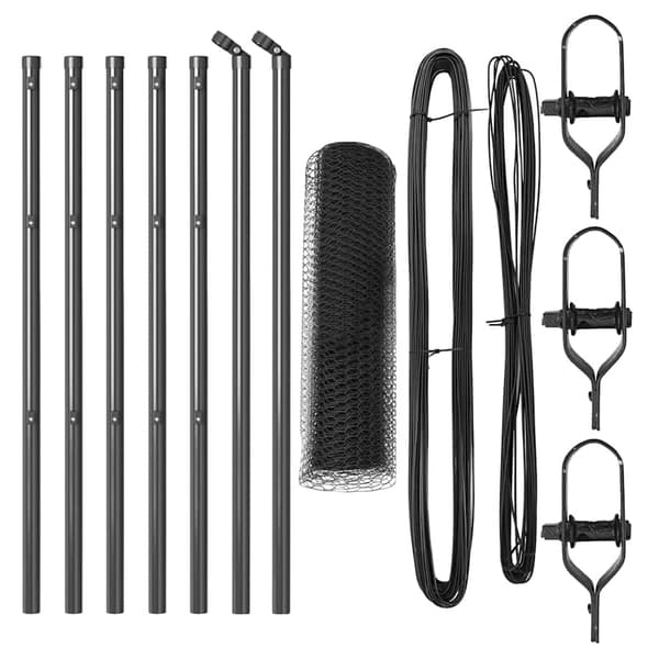 vidaXL Gjerdepåle Grå 10 x 0,5 m (13 mm mesh) Stål og PVC