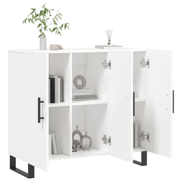 vidaXL Skänk vit 90x34x80 cm konstruerat trä
