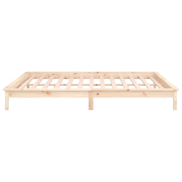 vidaXL Sengeramme med LED 140x200 cm heltre