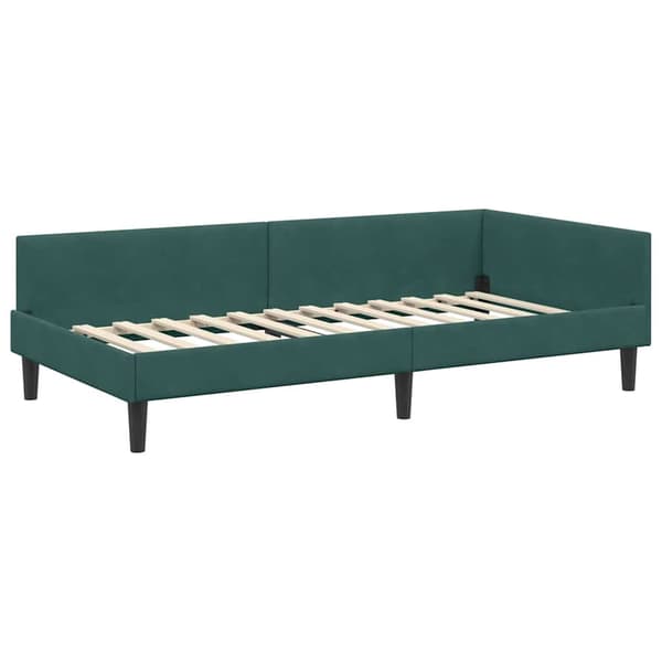 vidaXL Sängram Mörkgrön 90 x 190 cm Sammet och konstruerat trä