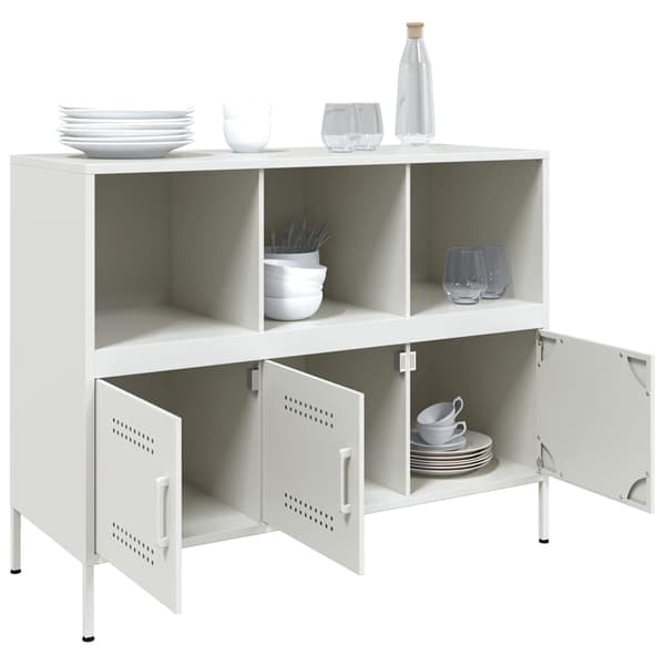 vidaXL Skåp vit 100,5x39x79 cm stål