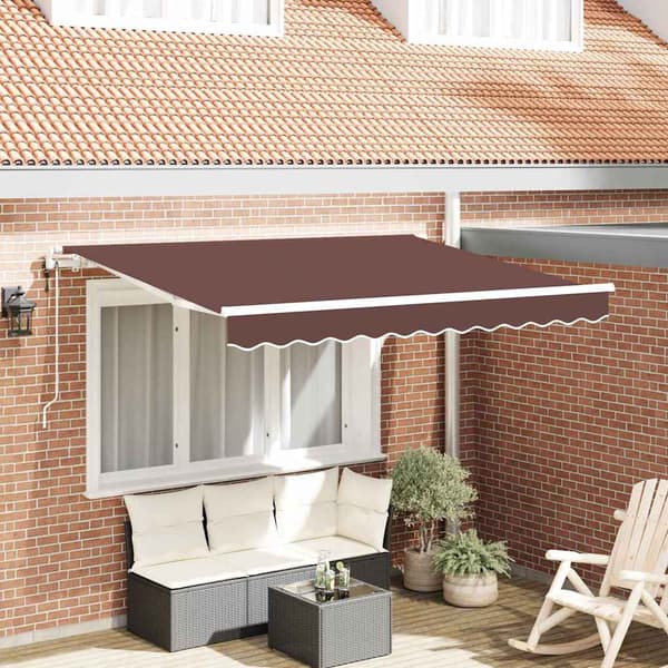 vidaXL Infällbar Markis Brun 250 x 200 cm Polyester och aluminium