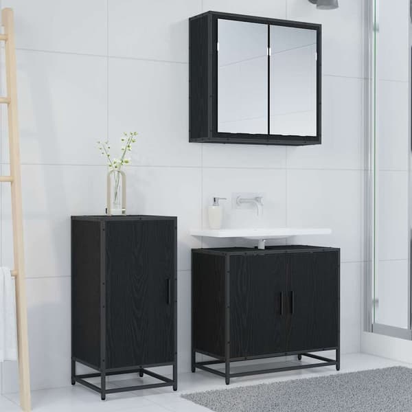 vidaXL Serviesskap Svart Eik 35,5 x 35 x 76 cm