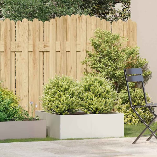vidaXL Plantekasse hvit 80x80x30 cm stål