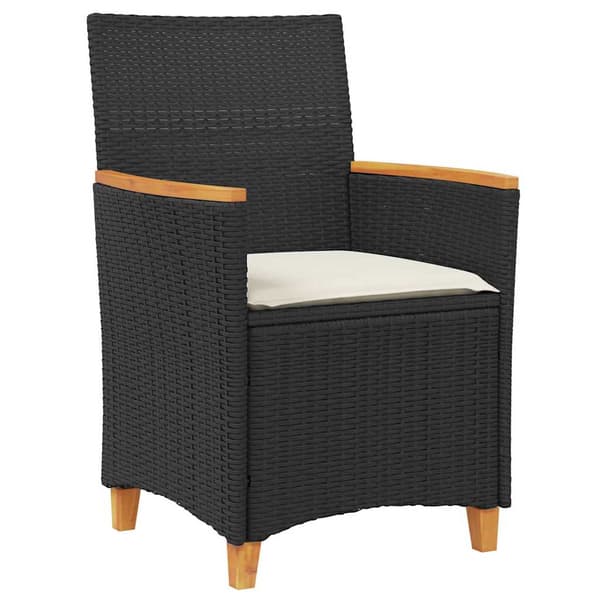 vidaXL Trädgårdsmöbelset 7 pcs Svart konstrotting