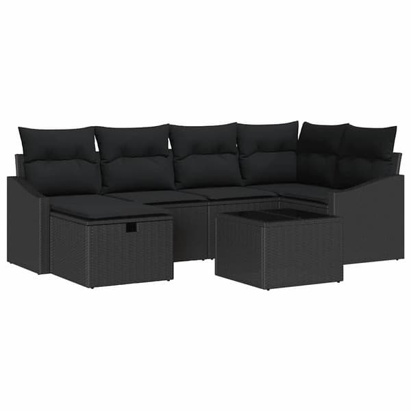 vidaXL Soffset med kudde 7 pcs konstrotting