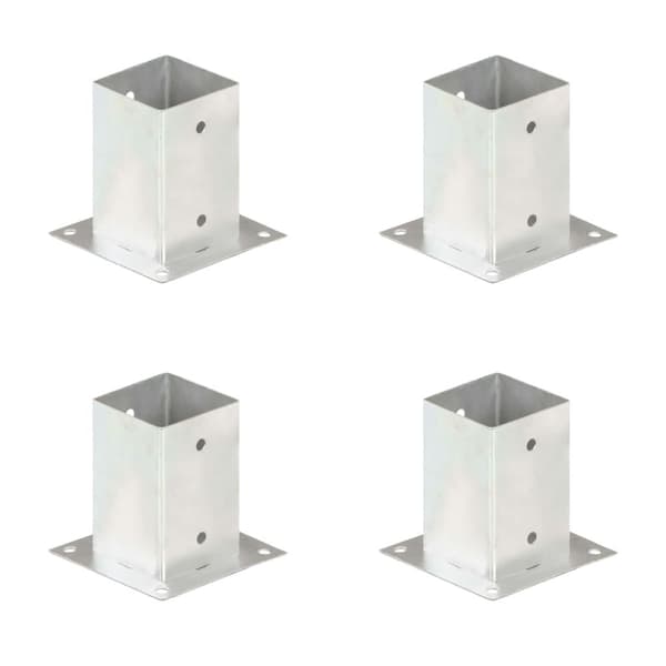 vidaXL Stolpeankere 4 stk galvanisert metall 91 mm